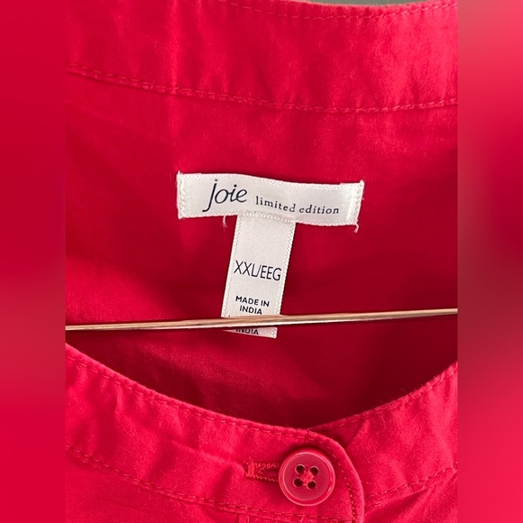 NWT Joie Women's Sleeveless A-Line Silhouette Tiered Mini Red 100%Cotton Dress - Picture 4 of 7